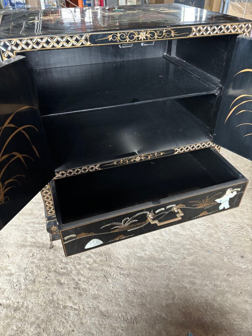 韓国 中国 唐木 螺鈿 象嵌 漆 キャビネット 箪笥