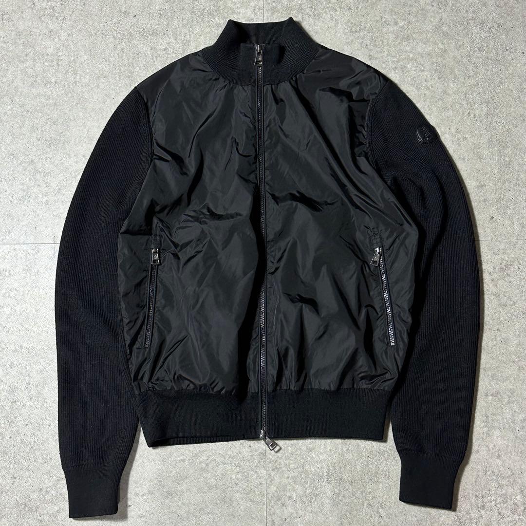 2017年モデル MONCLER ハイブリッド ニット カーディガン 黒 S