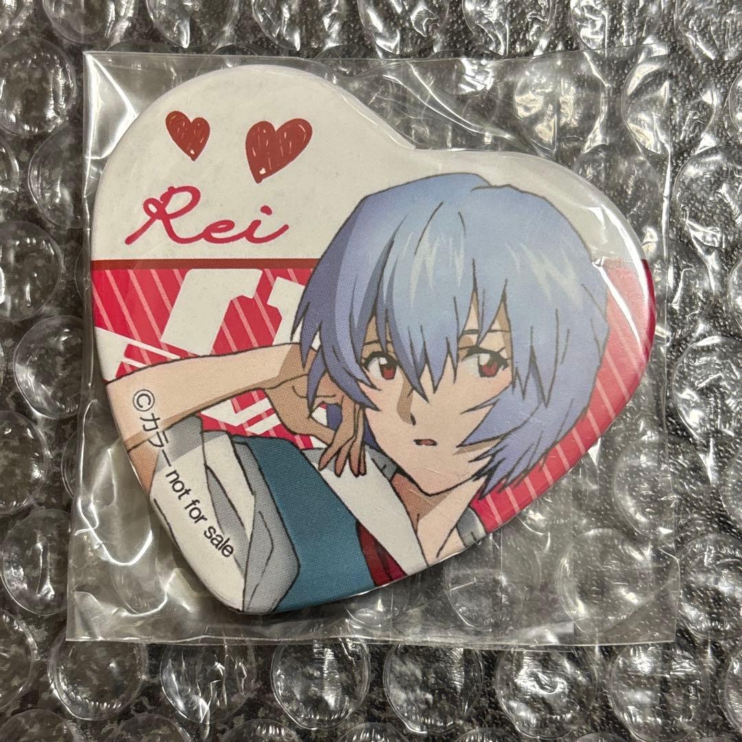 綾波レイ　ハート缶バッジ 新世紀エヴァンゲリオン EVANGELIONクランチ