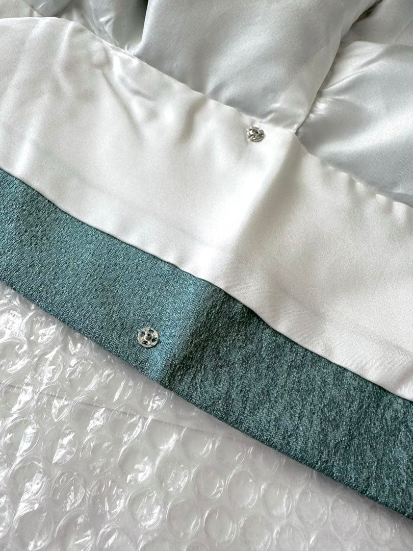 a09【在庫処分・特価】未使用 青緑 織柄 正絹 色無地 裄 64.5