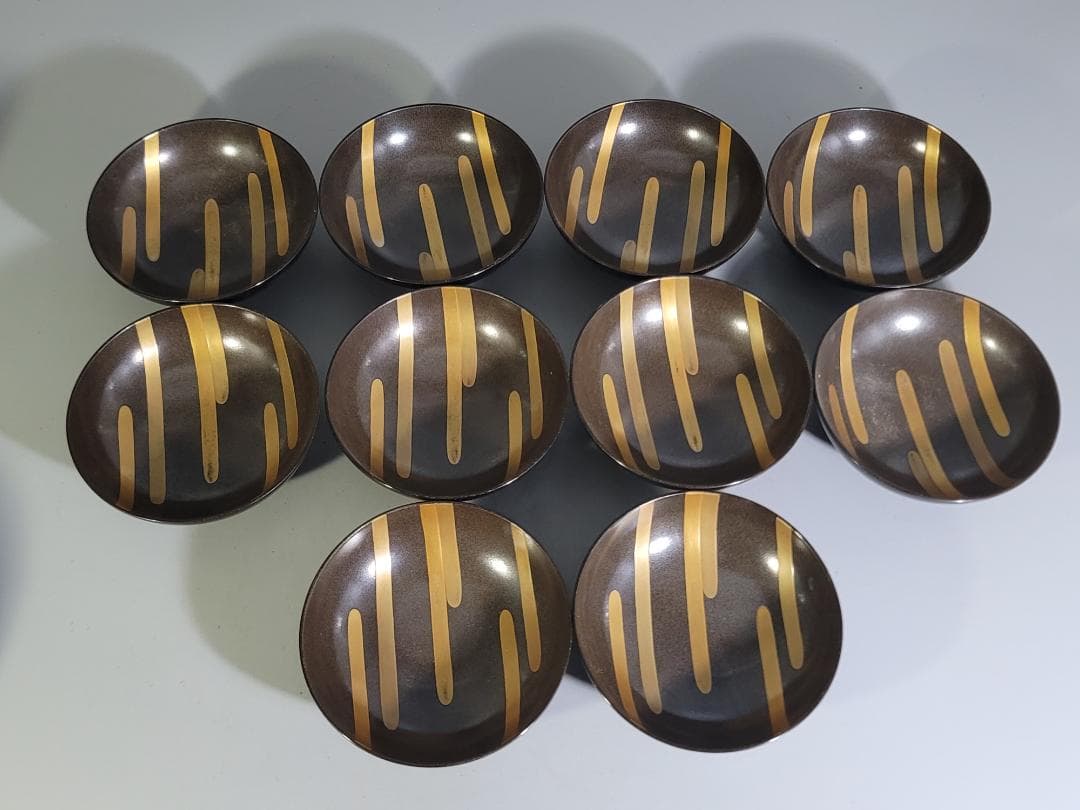 雲蒔絵 吸物碗 十客 平安堂製 共箱 美品 時代物