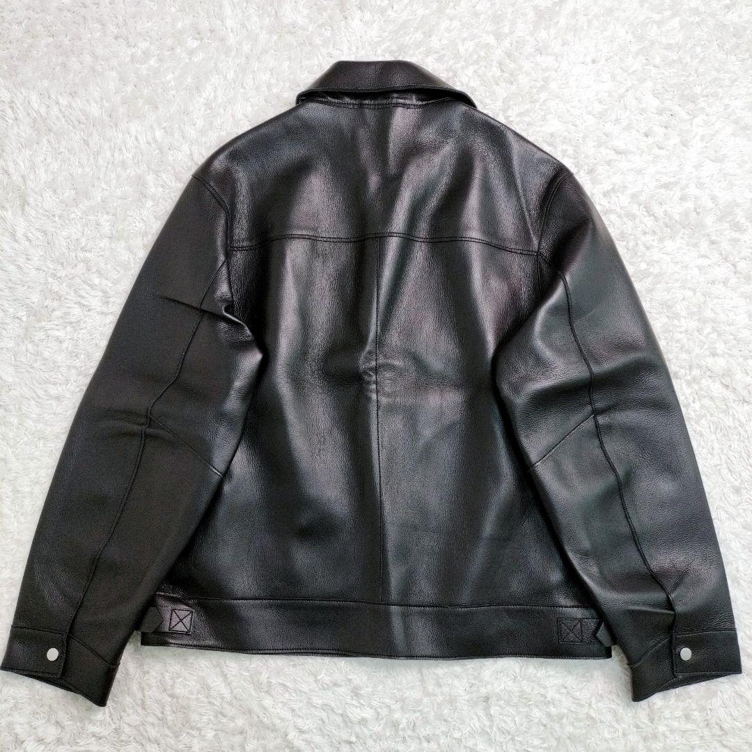 ZARA　ザラ　レザージャケット　大きいサイズ　ジップ　ライダース　短丈