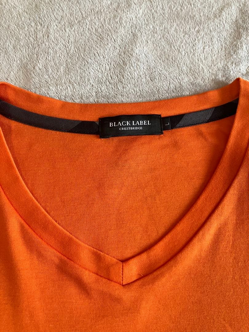 バーバリーブラックレーベルクレストブリッジ両袖内側CBチェック柄TシャツサイズL