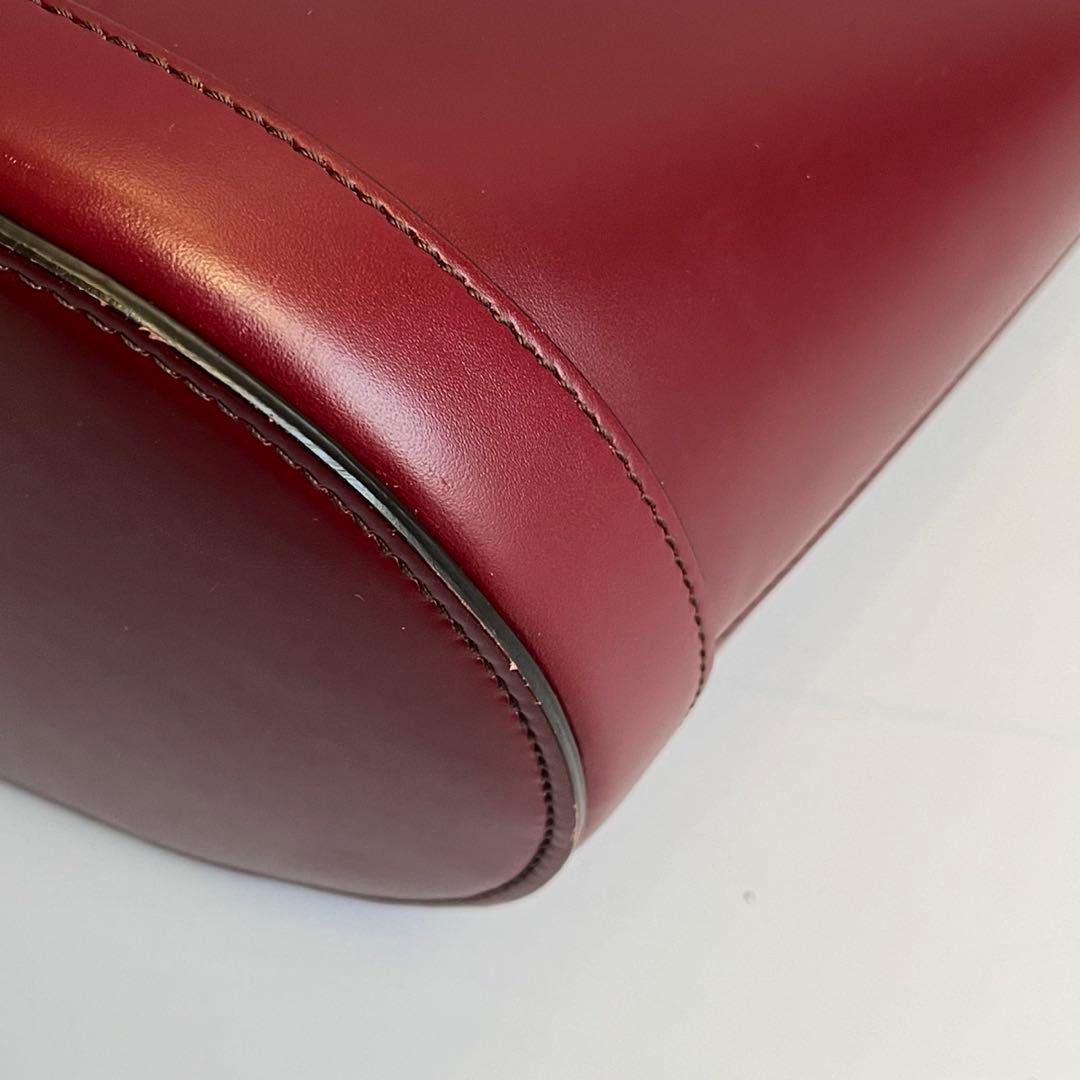 極美品✨　MARNI マルニ　ショルダーバッグ　バケツバッグ　レザー　赤系