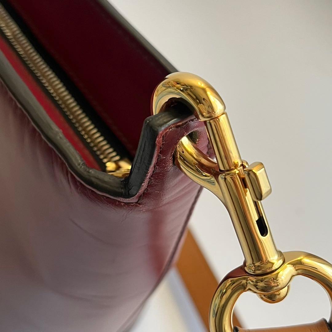 極美品✨　MARNI マルニ　ショルダーバッグ　バケツバッグ　レザー　赤系