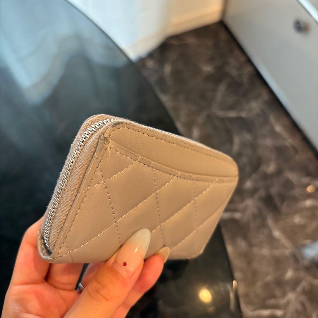 CHANEL グレー　ミニ財布　ケース　パース