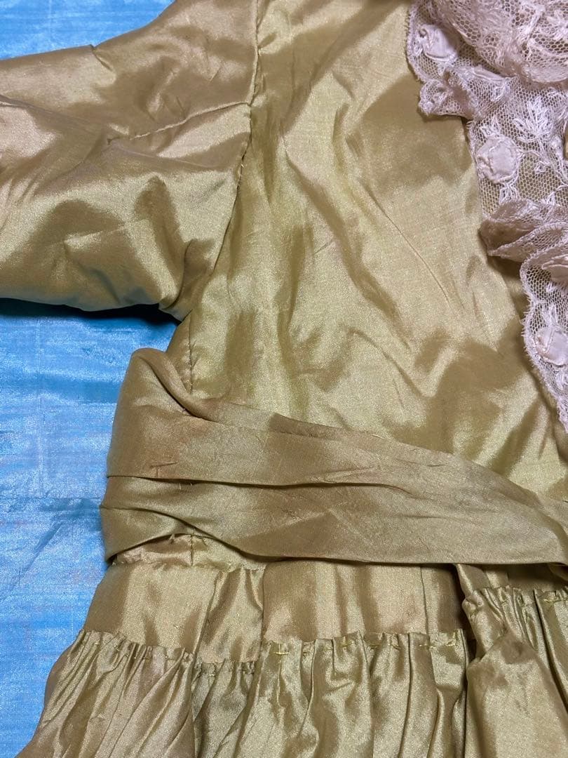 セール中　アンティークビスクドール ドレス　大きいドール用　ボネセット