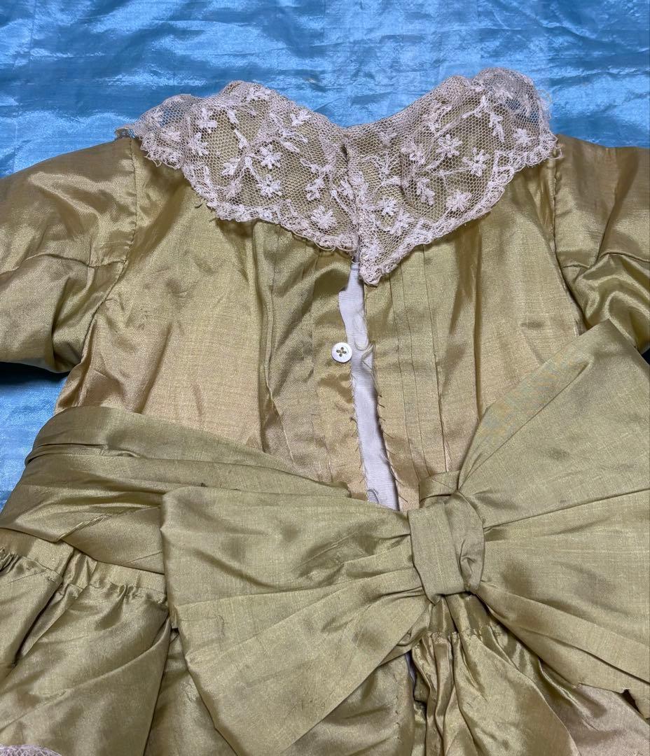 セール中　アンティークビスクドール ドレス　大きいドール用　ボネセット