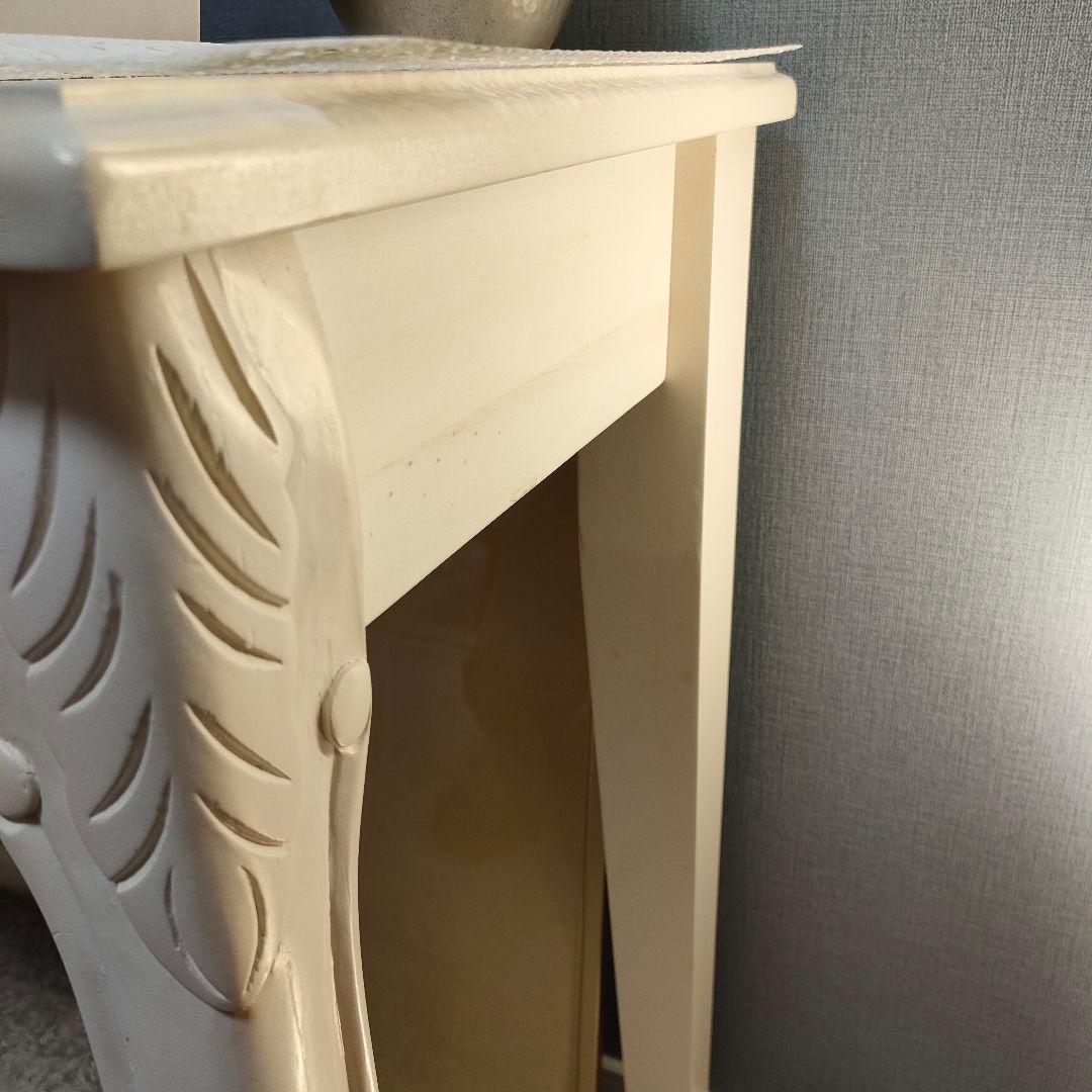コンソールデスク アンティークホワイト 姫系家具 パイン材