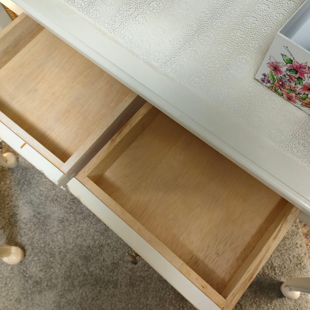 コンソールデスク アンティークホワイト 姫系家具 パイン材