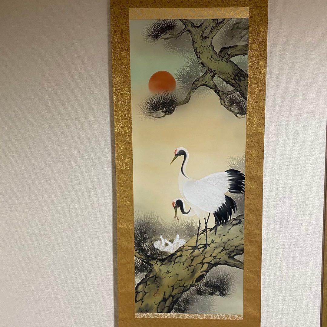 【まとめ売り】掛け軸　松上鶴　小墨山水　松鶴