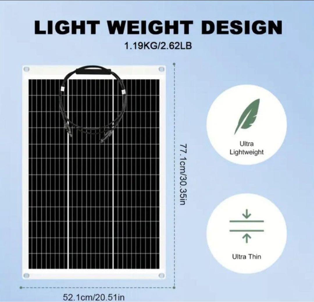 200W フレキシブルソーラーパネルキット