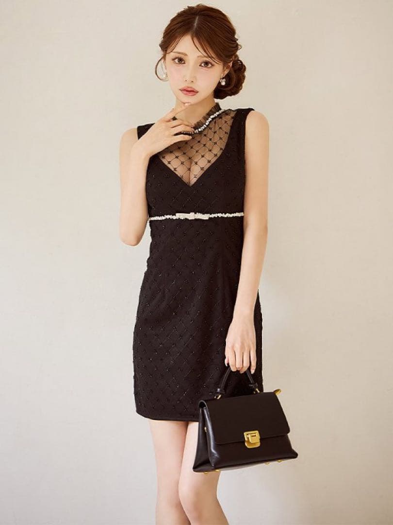 JEWELS ジュエルズ キャバクラ ドレス ビジュー リボン シアー チュール