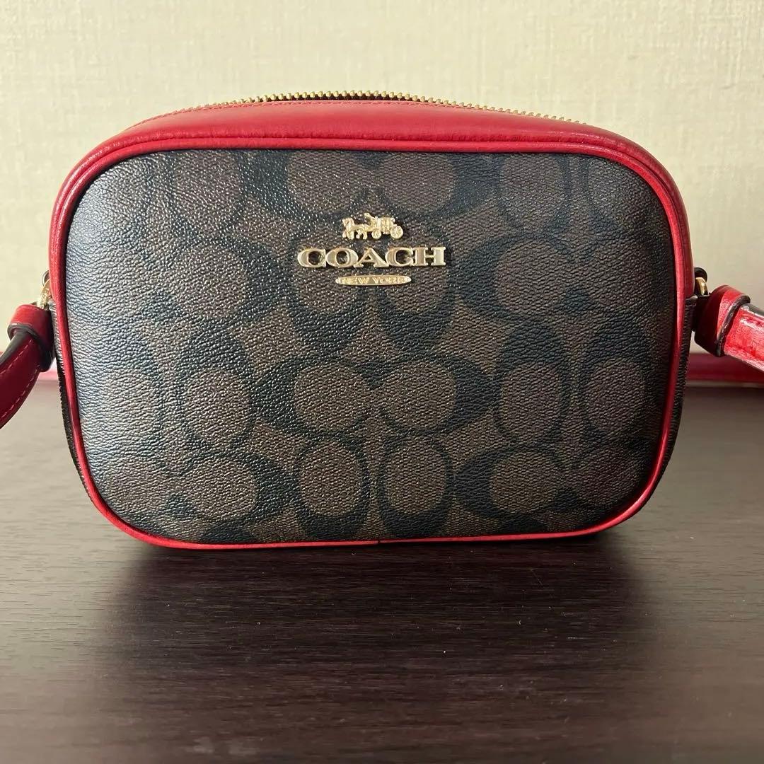 し*ぃ様 COACH ショルダーバッグ ブラウン/レッド