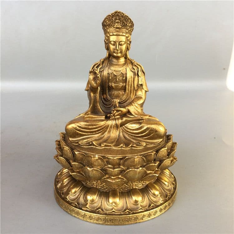 仏教美術 仏像 西方三聖仏像 家内 供養 銅 工芸品 置物