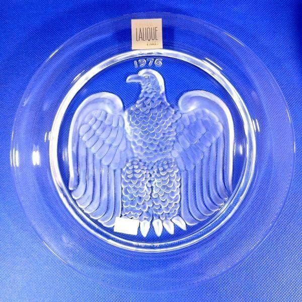 ラリック イーグル 鷲 イヤープレート クリスタルガラス 飾り皿 アンティーク