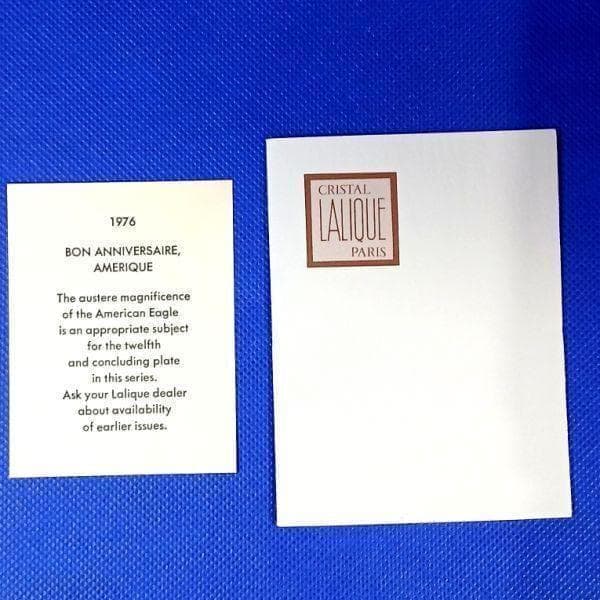 ラリック イーグル 鷲 イヤープレート クリスタルガラス 飾り皿 アンティーク