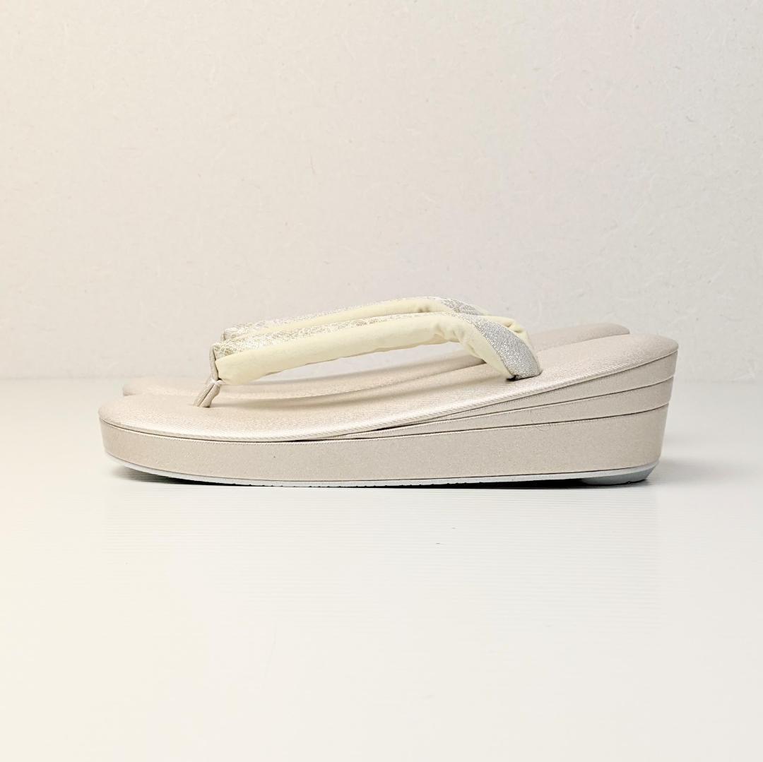 紗織 ブランド 草履 バッグ セット 帯地 シルバー フォーマル Lサイズ H4