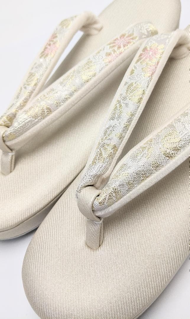 紗織 ブランド 草履 バッグ セット 帯地 シルバー フォーマル Lサイズ H4