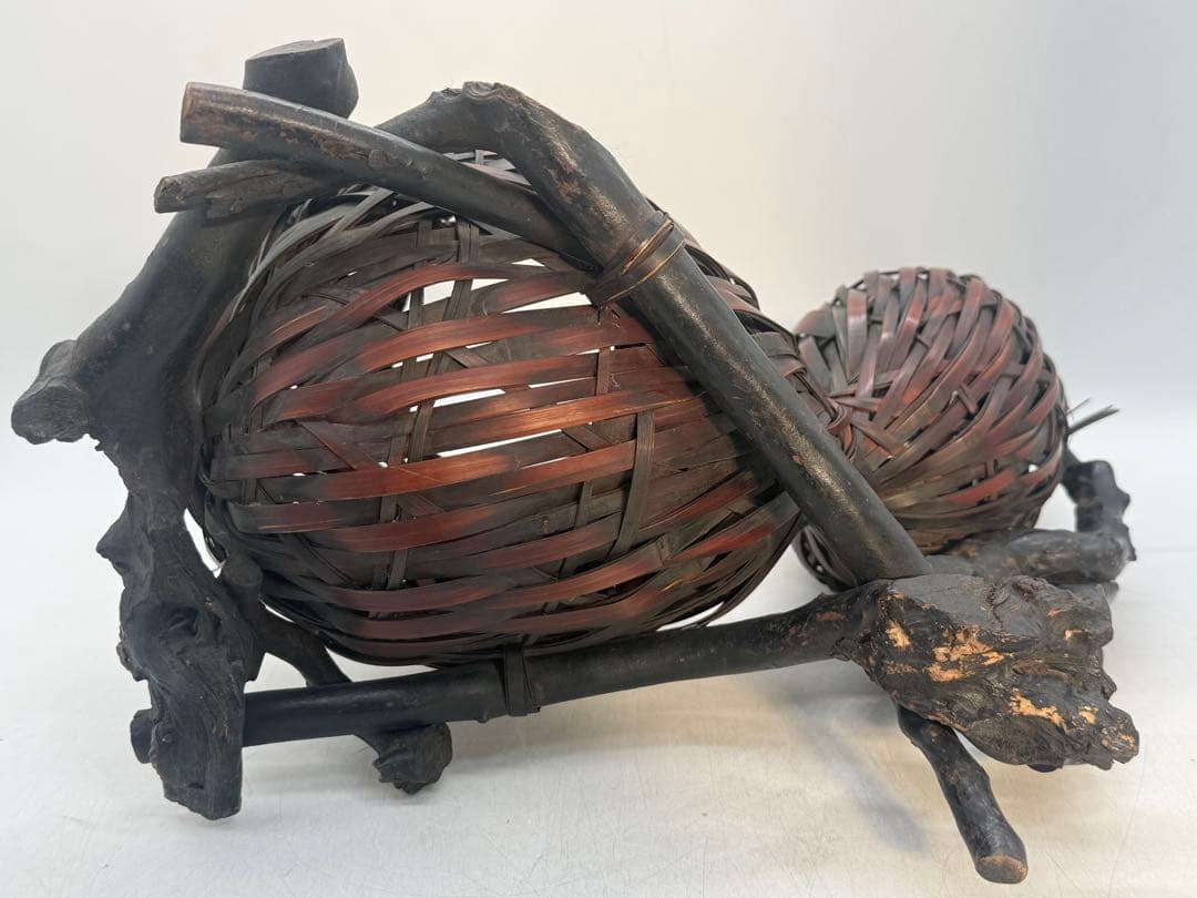 時代　竹製　瓢箪型花入　茶道具　送料込み260117