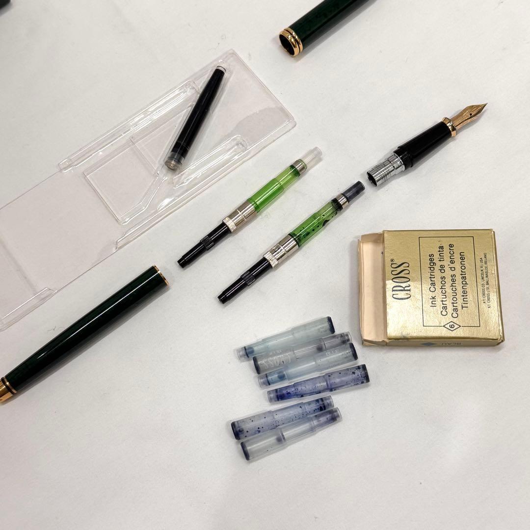 CROSS ペン先 14K 刻印 グリーンカラー クロス 万年筆 箱など全てあり