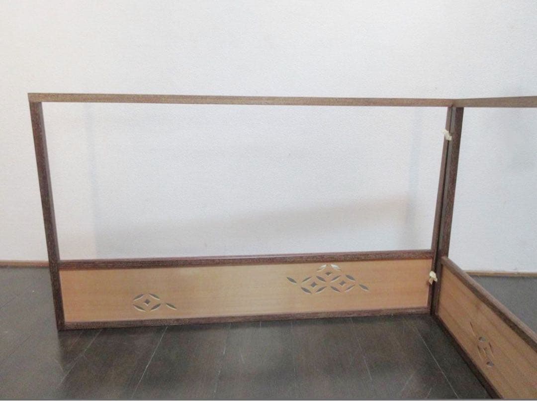 ほぼ未使用 茶道具 風炉先屏風 桑縁 透かし彫り 両面使い茶室仕切り結界 衝立