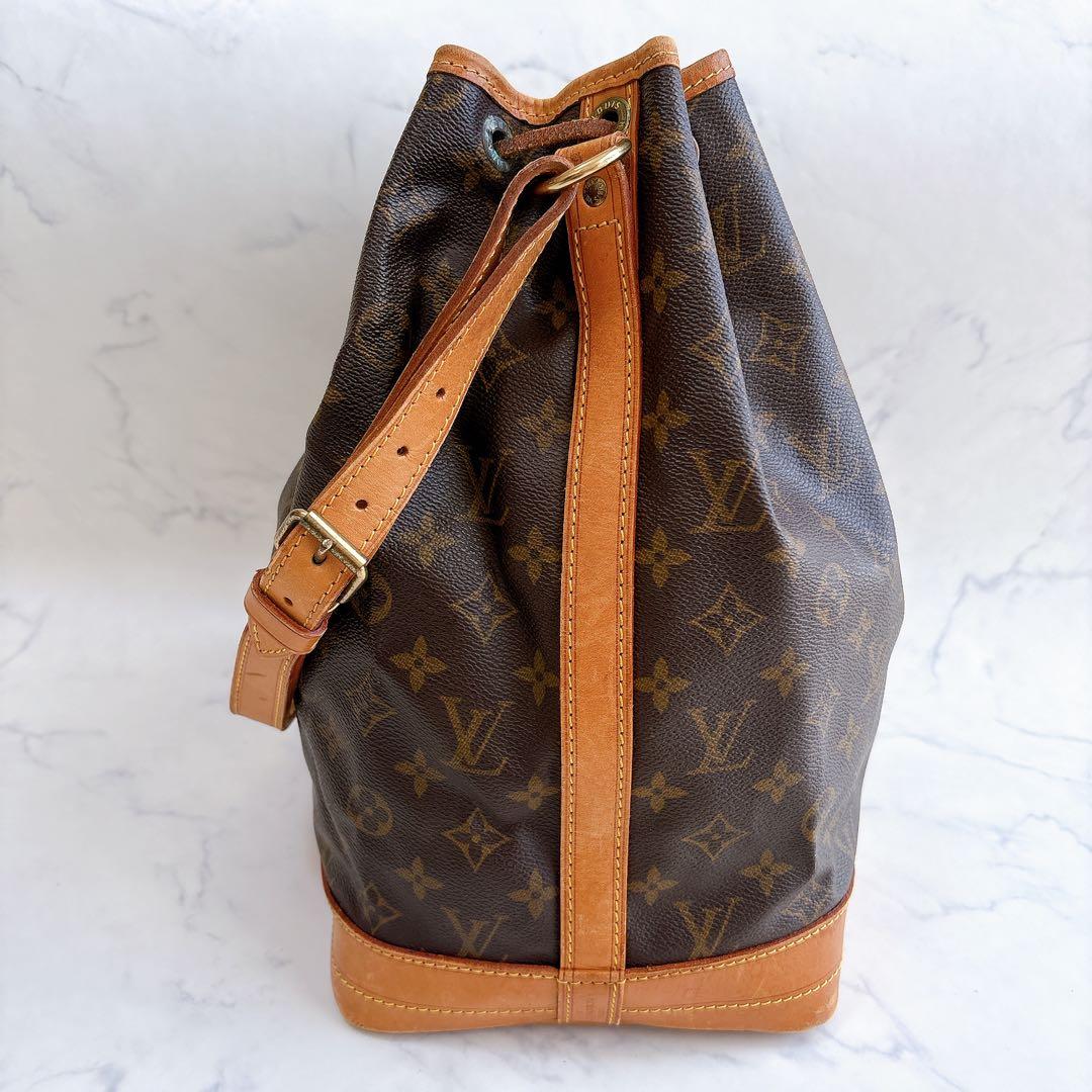 【希少】ルイヴィトン　モノグラム　巾着　ショルダーバッグ　ノエ ヌメ革