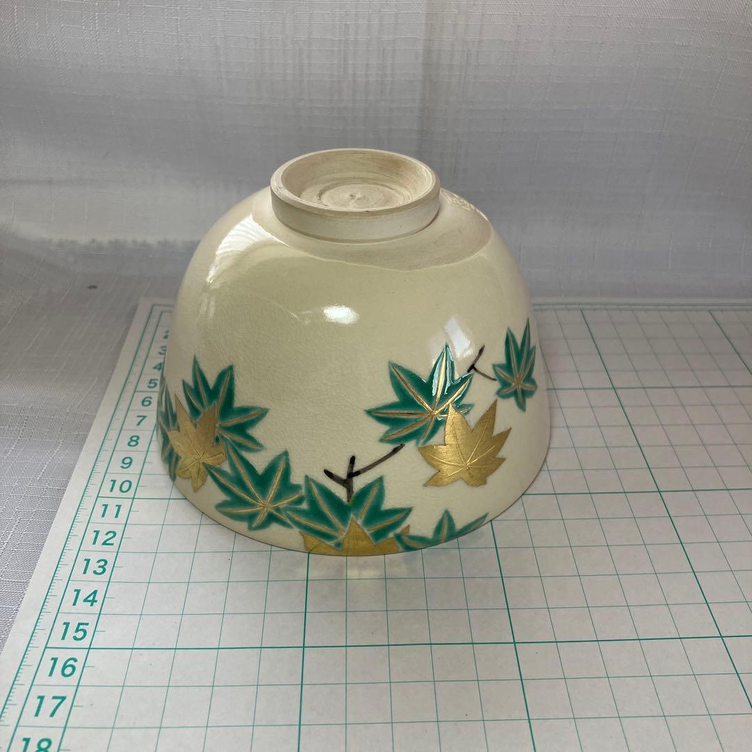 茶道具　通次阿山　色絵　青楓　茶碗