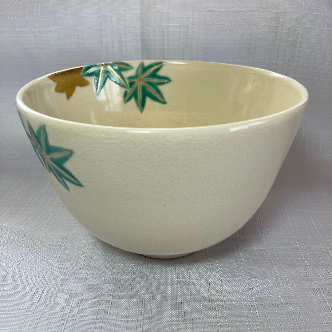 茶道具　通次阿山　色絵　青楓　茶碗