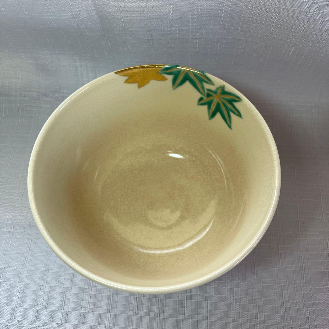 茶道具　通次阿山　色絵　青楓　茶碗