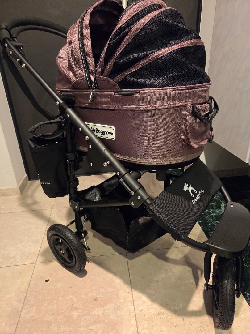 AirBuggy 犬用カート ブラウン メッシュカバー付き
