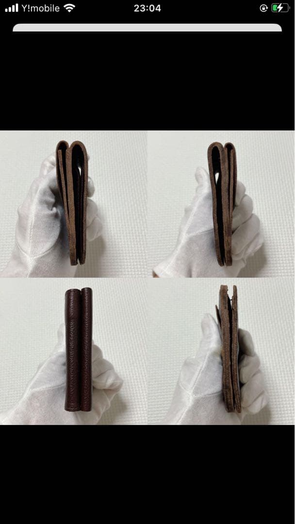 未使用　IL BISONTE レザー二つ折り財布　チョコ　濃茶　ミニウォレット