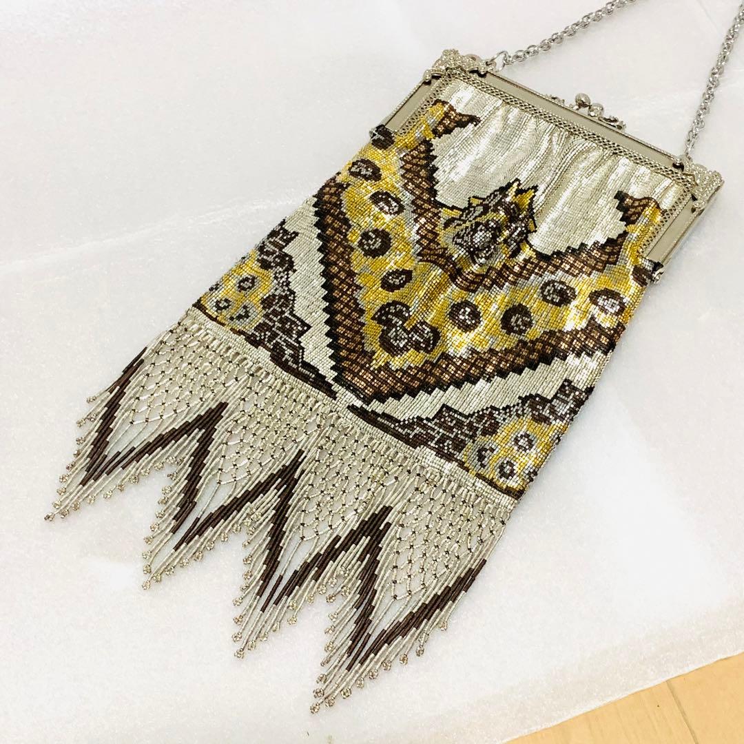 【超希少】Karat キャラット メタルビーズ バッグ チェーン 両面模様 総柄