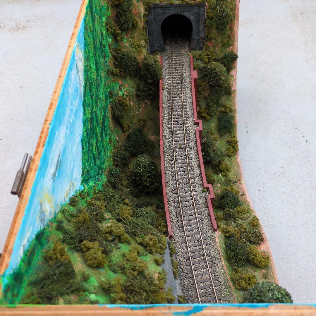 ＨＯゲージ車両展示用ジオラマレンガアーチ橋のある山岳風景（車両は含みません）