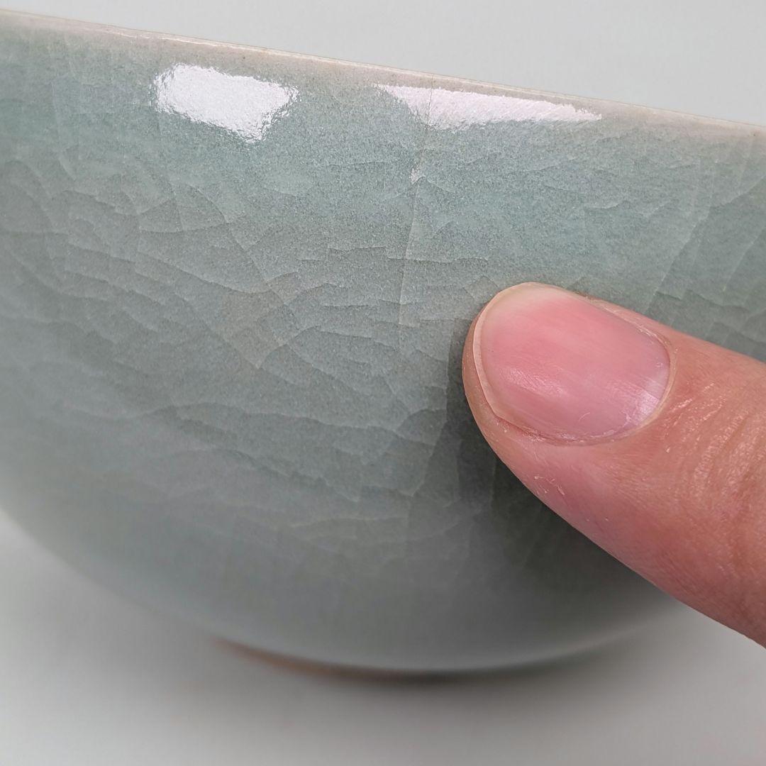 韓国人間文化財 柳海剛（柳根瀅） 高麗青磁茶碗 共箱 抹茶碗 抹茶茶碗 茶道具