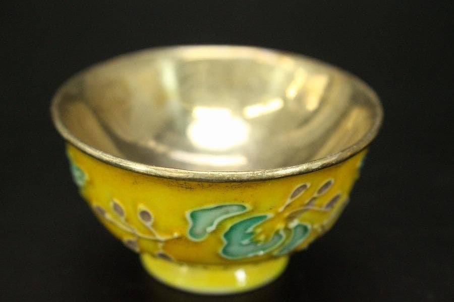 永楽焼 内銀張 徳利一対 盃五客 金生堂造 共箱 美品(A273)