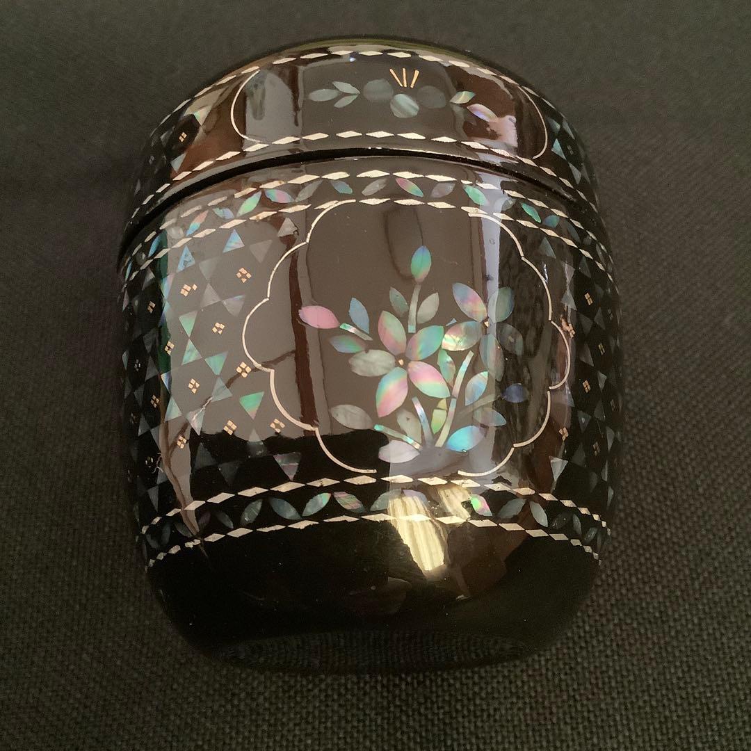 【茶道具】　棗　螺鈿細工　貝殻細工