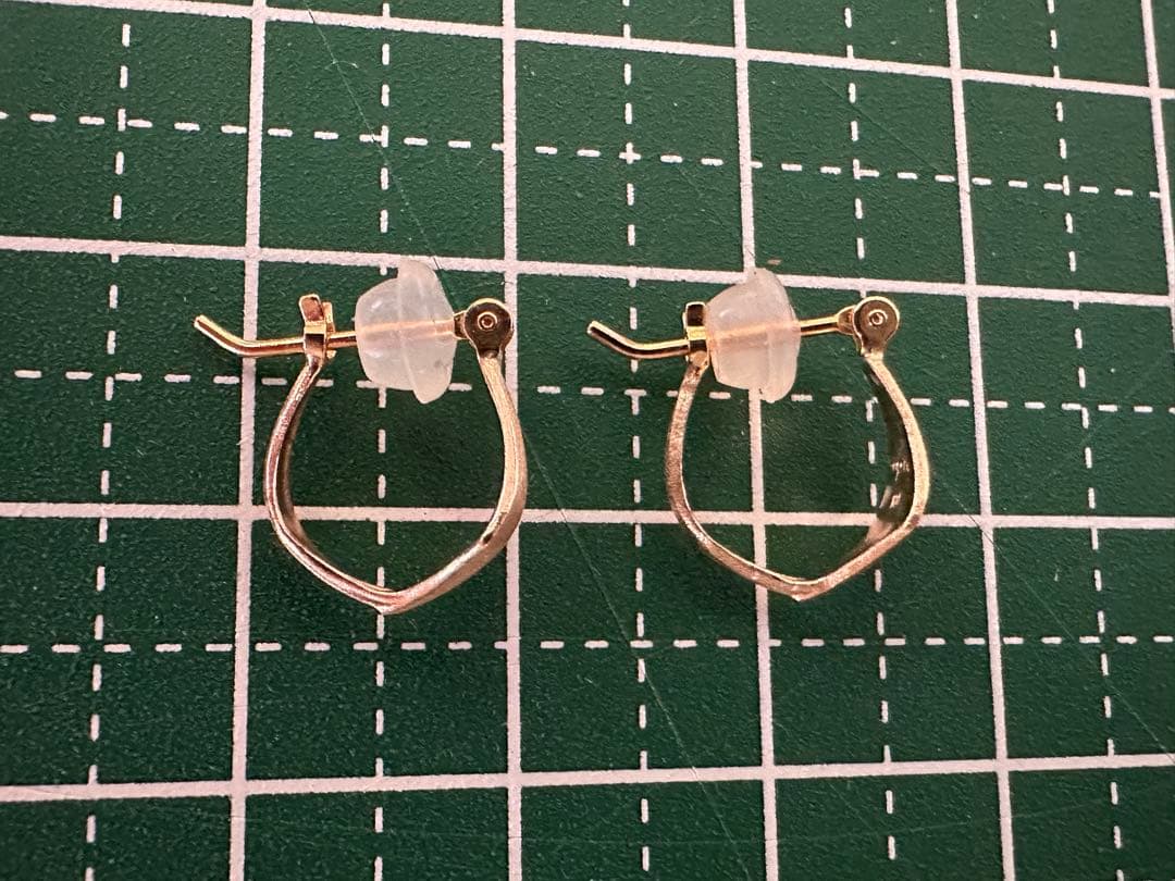 agate アガット　K10 刻印あり　幾何学的 フープピアス チャーム