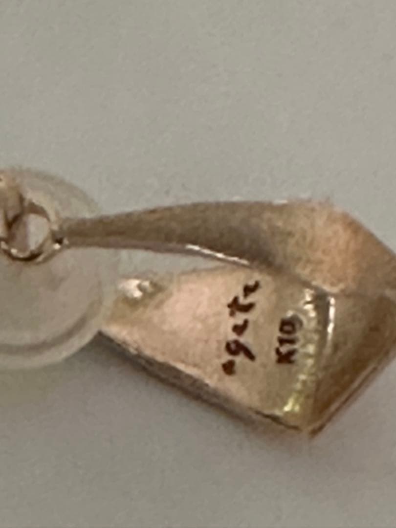 agate アガット　K10 刻印あり　幾何学的 フープピアス チャーム