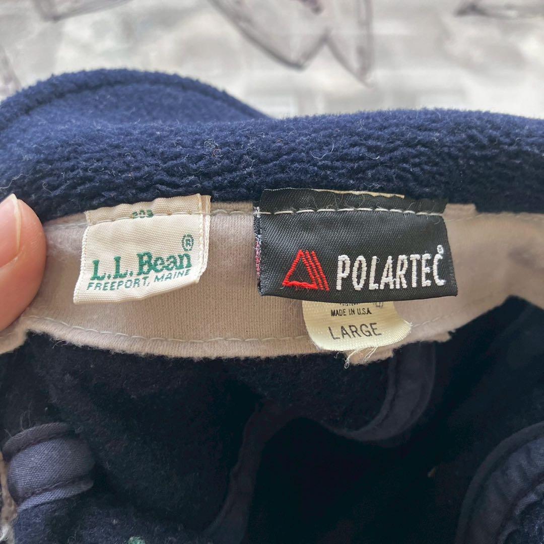 L.L.Bean POLARTEC CAP USAフリースキャップ　筆記体ロゴ