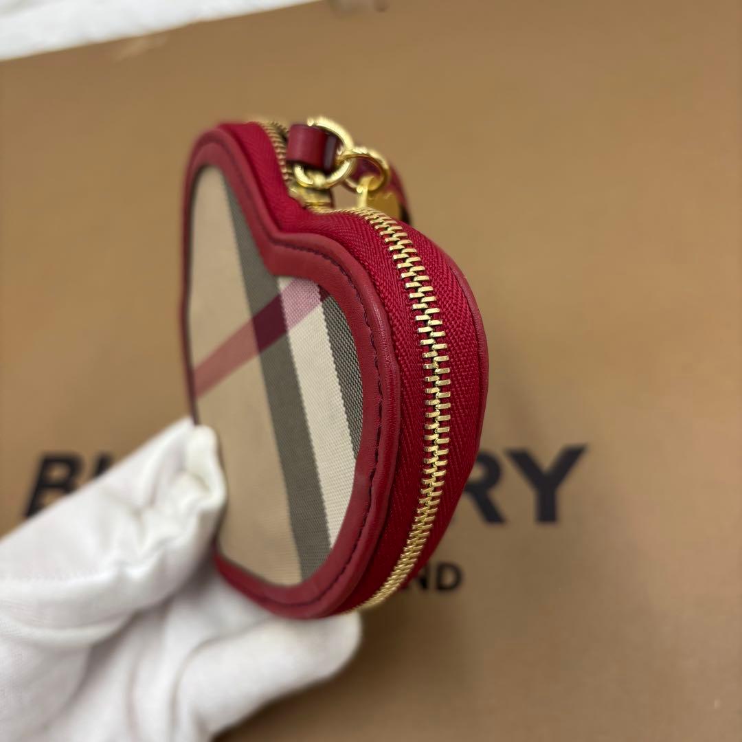Burberry ケース　ハート　チャーム　レザー　ナイロン　ノバチェック