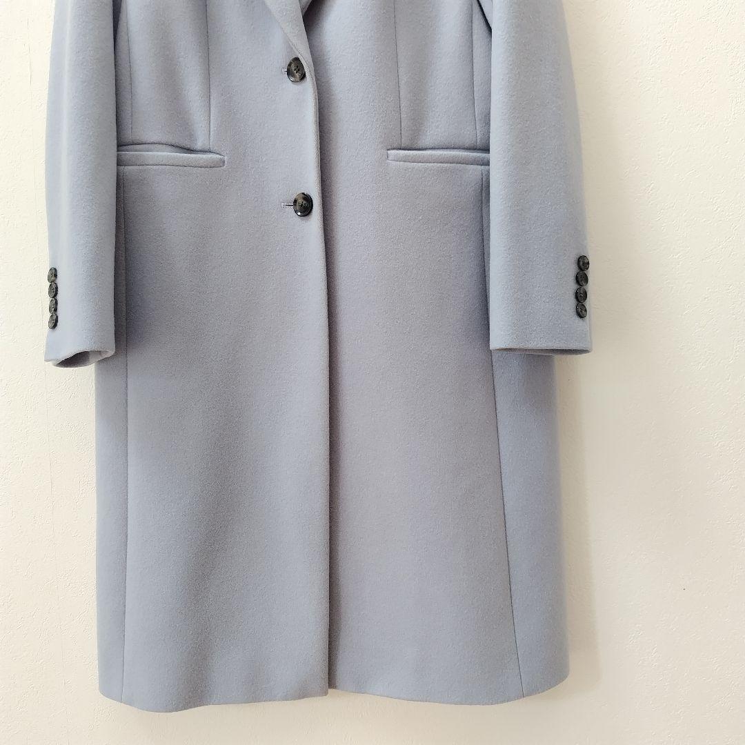 美品✨ANAYI アナイ メルトンチェスターコート サックス 水色 36