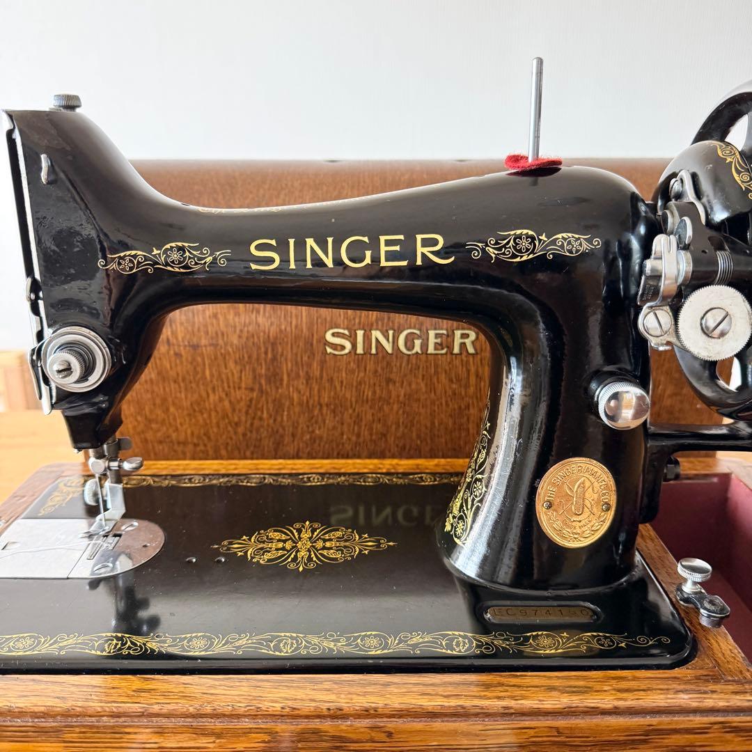 付属品多数｜縫えるアンティークミシン｜SINGER 99K 手回しミシン
