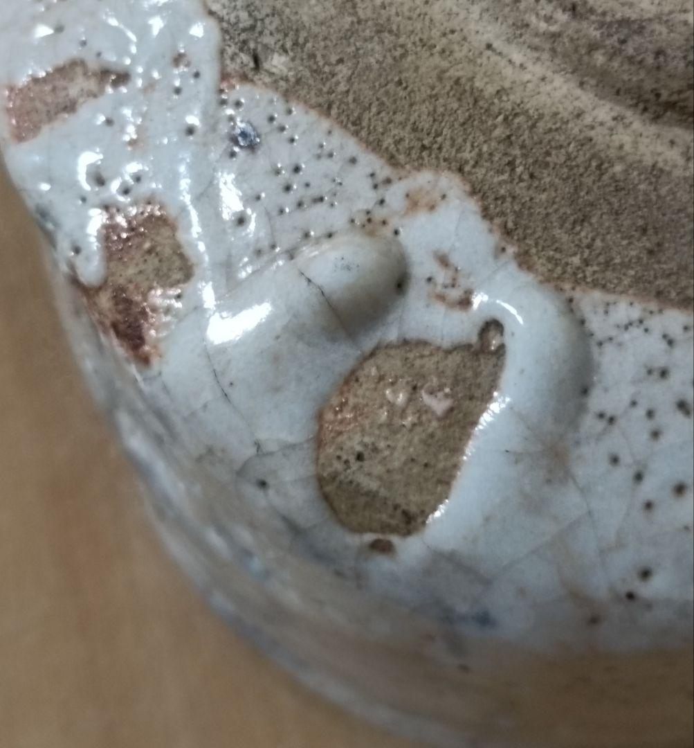 志野焼茶碗　合箱仕覆付　茶道具