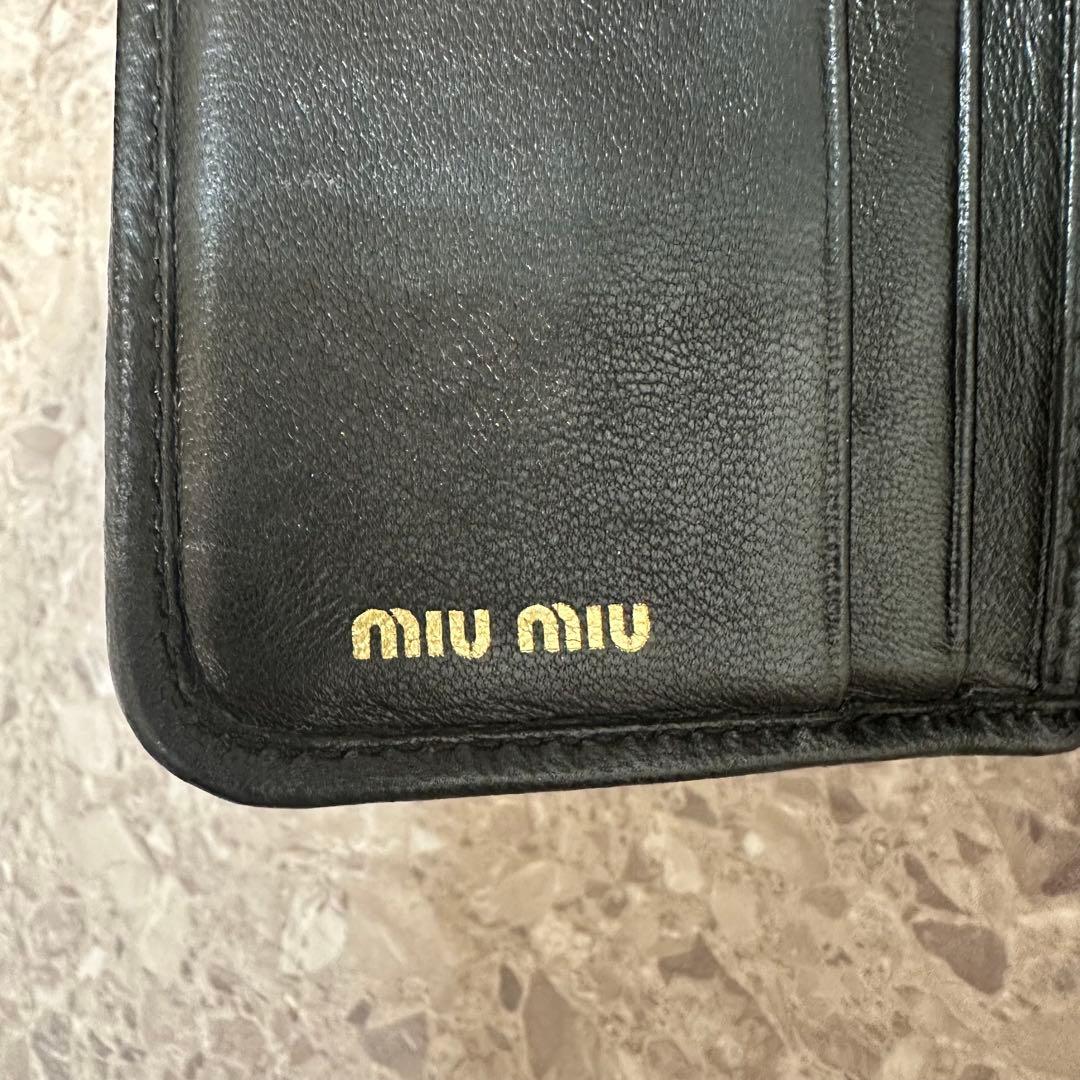 miu miu ミュウミュウ マテラッセ 三つ折り財布 ブラック