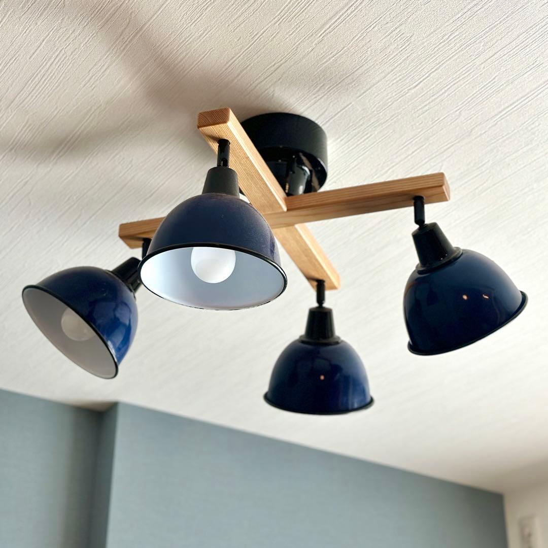 unico シーリングライト ジェンダーウッドロッド 4灯 クロス ネイビー