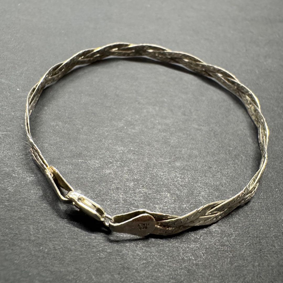 【18㎝ イタリア製】ツイストチェーンブレスレット silver925