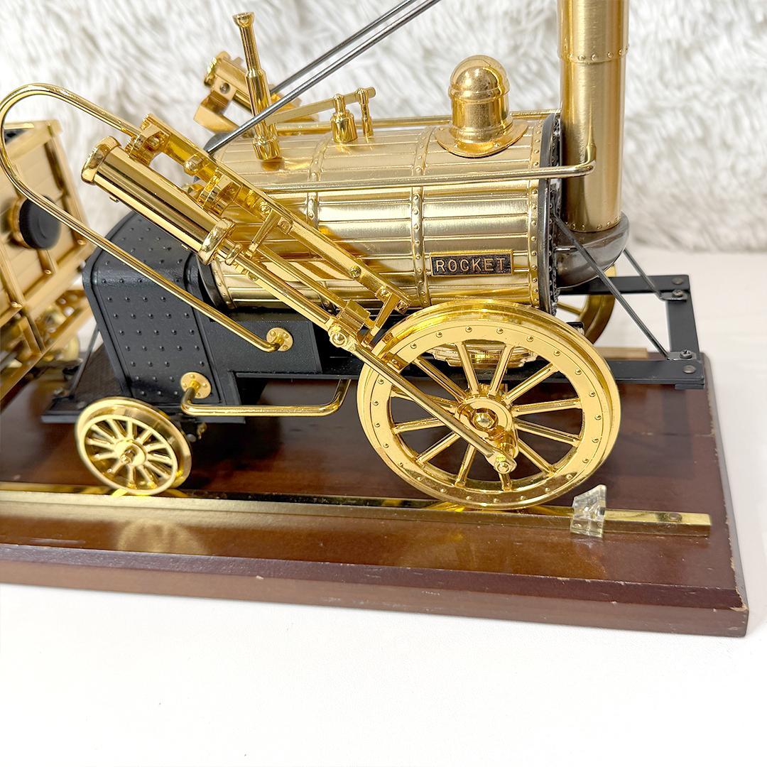 美品 ロバート・スチーブンソン 蒸気機関車 ロケット号 置時計 ケース付 レトロ