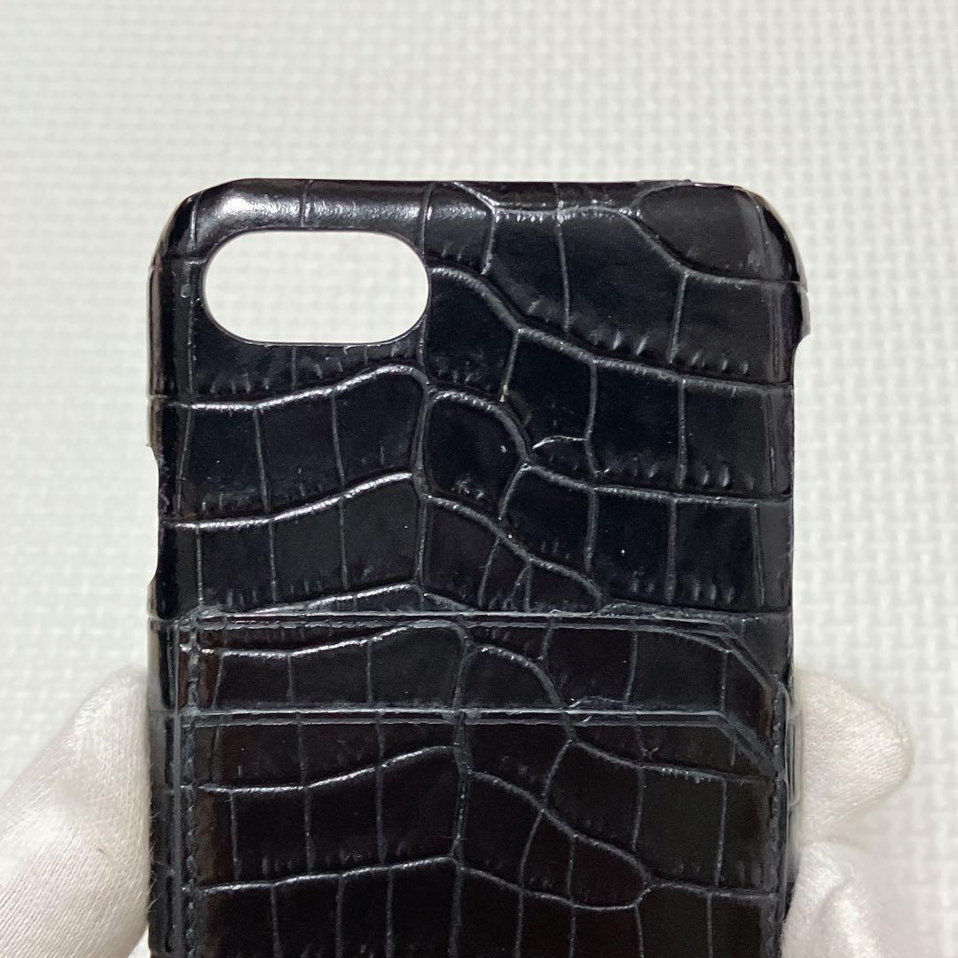 希少　SAINT LAURENT スマホ ケース　黒　クロコ型押し　箱袋付き