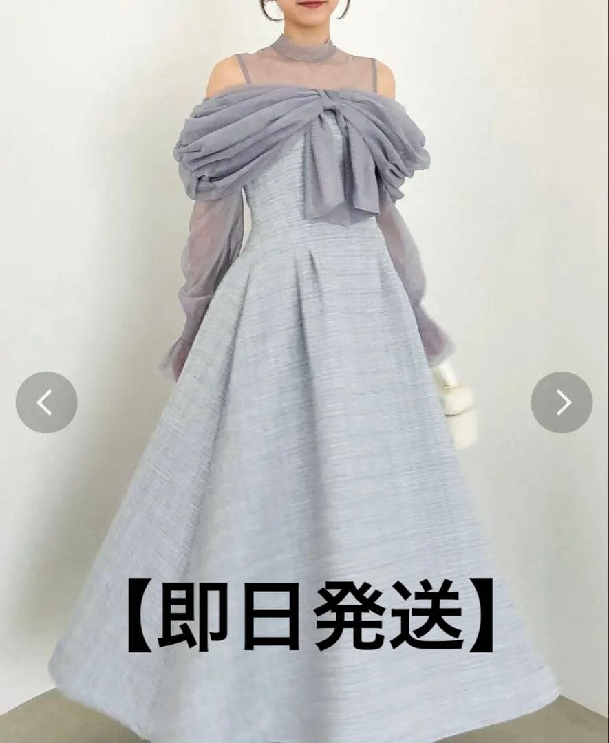 【即日発送】dazzlin ビッグリボンドレス グレー
